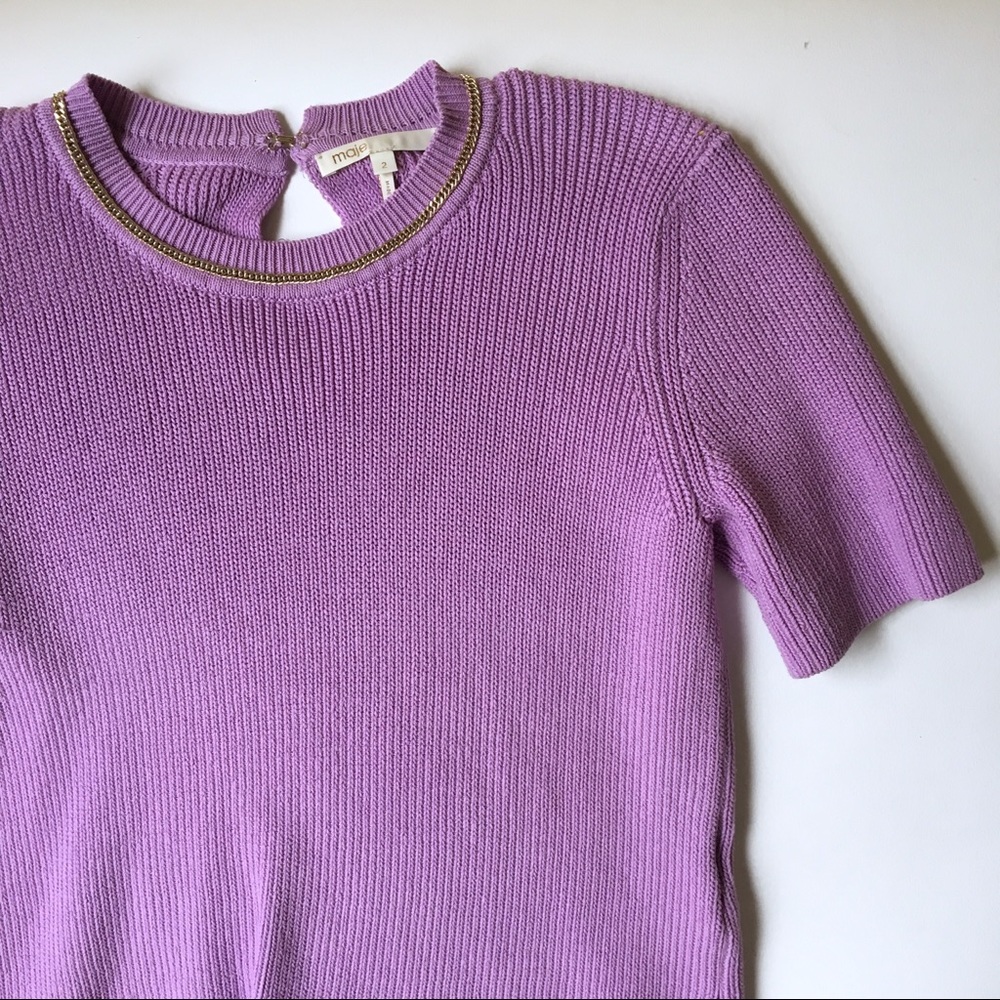 Maje Lavender Short Sleve Sweater